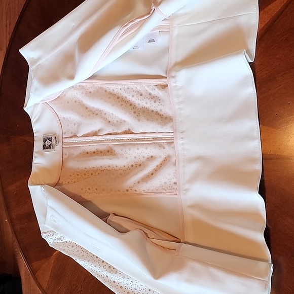 NWT Anne Klein Blazer Jacket size 2 cream color gold button closure - Picture 12 of 17